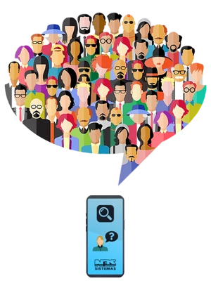 Imagem de um celular com um balão de conversa reprensentando a diversidade de opinião